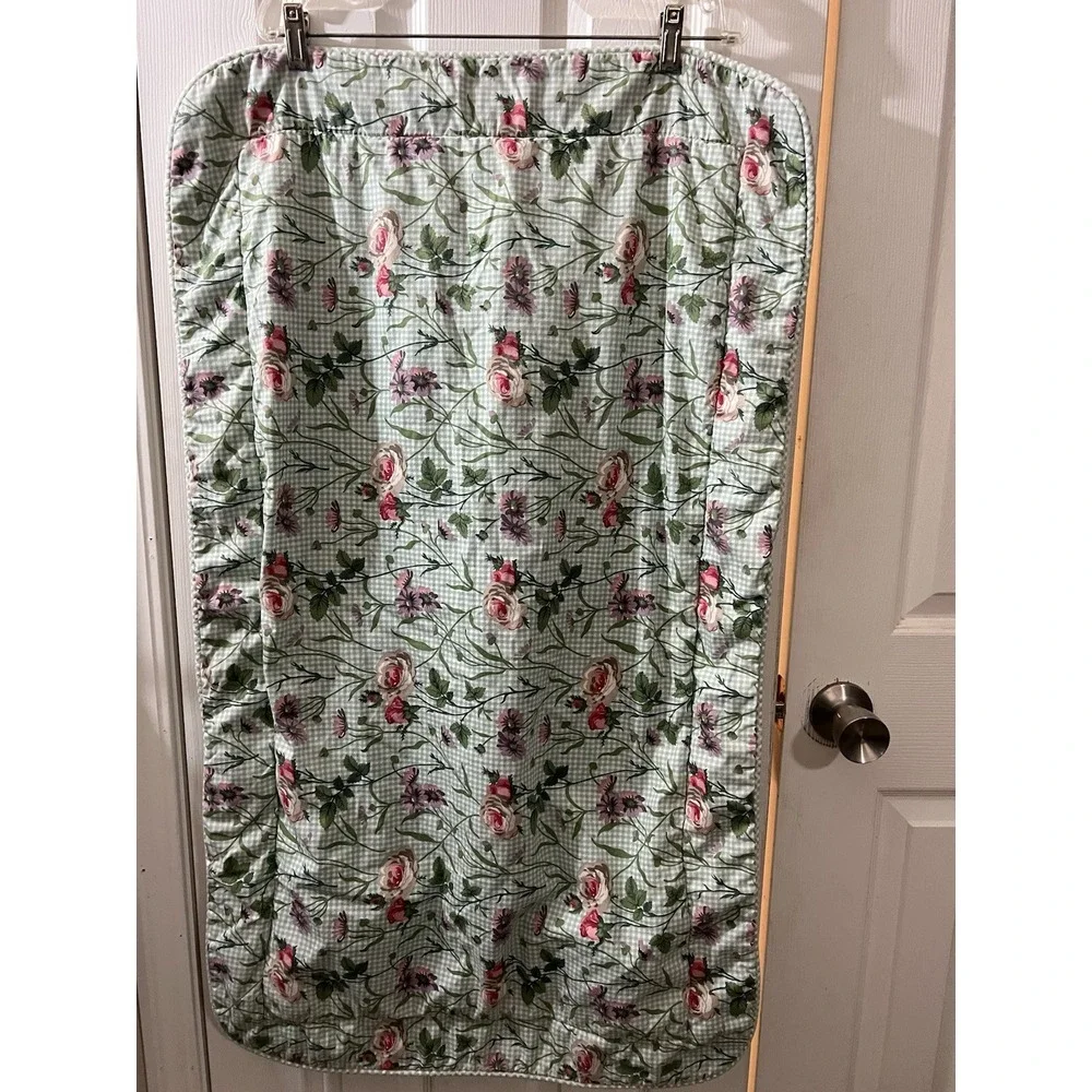 Vintage Laura Ashley King‎ Size Shams Set Of 2 Green Gingham Floral